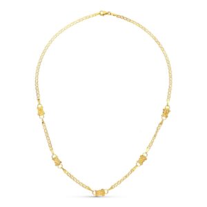 18K GARGANTILLA ORO AMARILLO OSOS 6 MM LARGO 45 CM