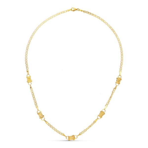 18K GARGANTILLA ORO AMARILLO OSOS 6 MM LARGO 45 CM