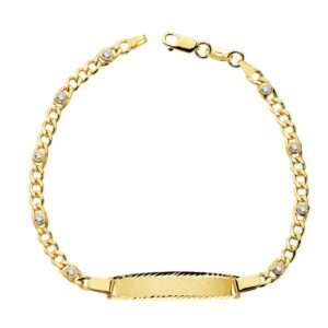 18K ESCLAVA HUECA CIRCONITAS 17CM