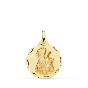 18K MEDALLA VIRGEN DE LOS DESAMPARADOS TALLA CLASICA 18 MM