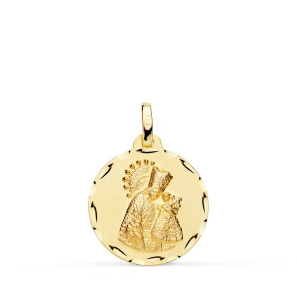 18K MEDALLA VIRGEN DE LOS DESAMPARADOS TALLA CLASICA 18 MM