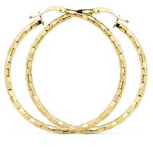 18K AROS HUECOS CUADRADOS 44 MM