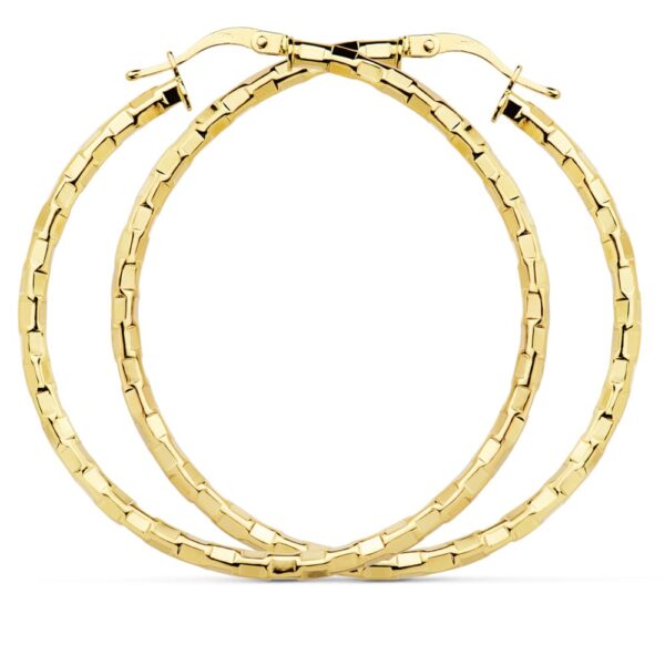 18K AROS HUECOS CUADRADOS 44 MM