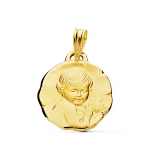 9K MEDALLA ANGEL QUERUBIN 17 MM