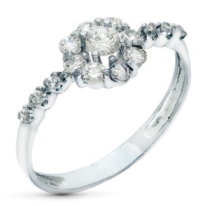 18K SORTIJA ORO BLANCO JUEGO DE NOVIA CIRCONITAS 8 MM