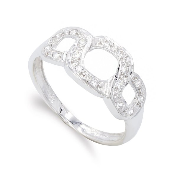 18K SORTIJA ORO BLANCO Y CIRCONITAS