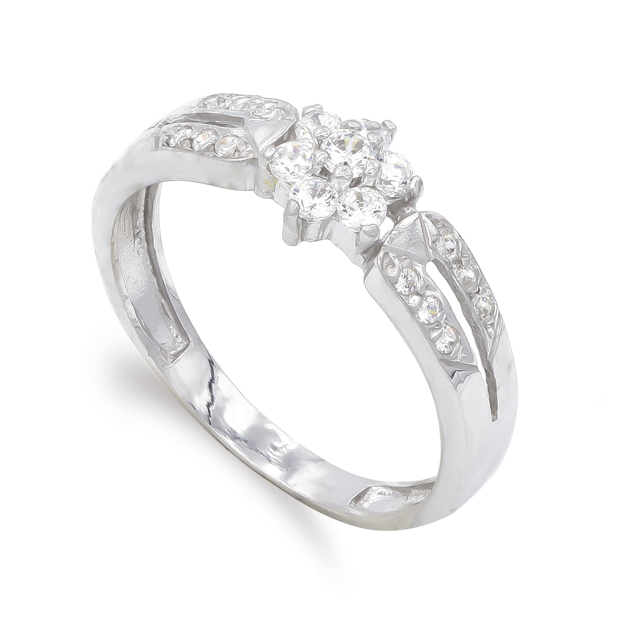 18K SORTIJA ORO BLANCO Y CIRCONITAS