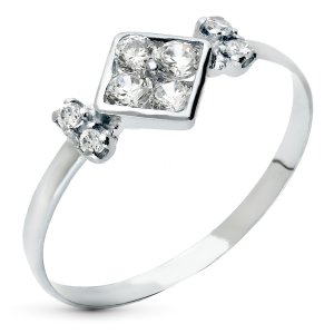 18K SORTIJA ORO BLANCO JUEGO NOVIA CIRCONITAS ANCHO 7 MM