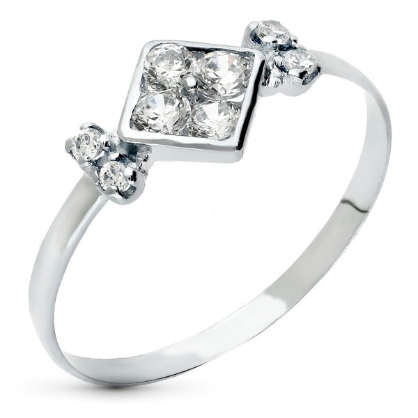18K SORTIJA ORO BLANCO JUEGO NOVIA CIRCONITAS ANCHO 7 MM