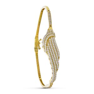 18K PULSERA ORO BICOLOR CIRCONITAS MOTIVO