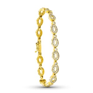 18K PULSERA ORO AMARILLO CIRCONITAS 19 CM
