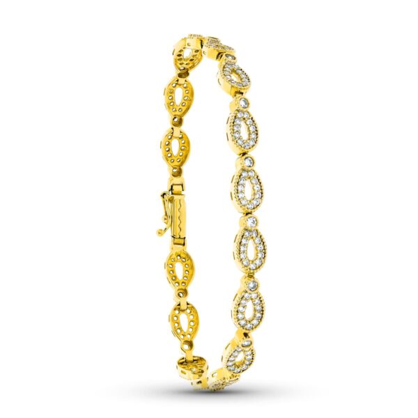 18K PULSERA ORO AMARILLO CIRCONITAS 19 CM