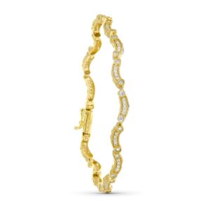 18K PULSERA ORO AMARILLO CIRCONITAS. 19 CM