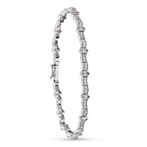 18K PULSERA ORO BLANCO Y CIRCONITAS 19 CM