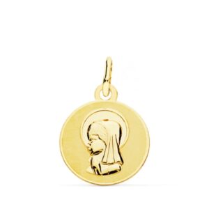 18K MEDALLA VIRGEN NIÑA. 14 MM.