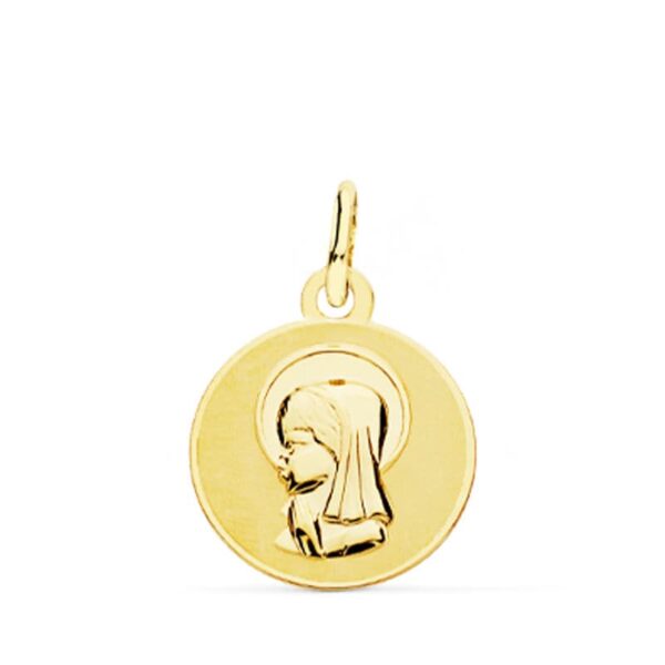 18K MEDALLA VIRGEN NIÑA. 14 MM.