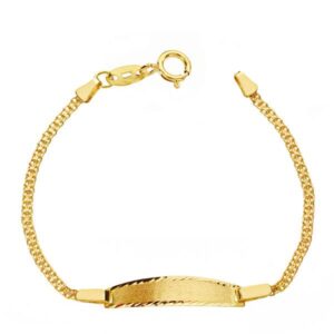 18K PULSERA ORO AMARILLO ESCLAVA CADENA BISMARK. 12 CM