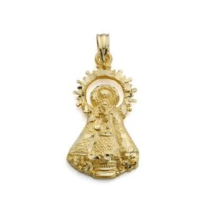 18K SILUETA ORO AMARILLO VIRGEN DE CASTELLAR 25X13 MM