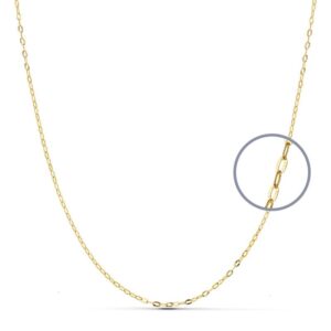 18K CADENA ORO AMARILLO ESLABONES OVALES TALLADOS. ANCHO: 1MM LARGO: 50 CM