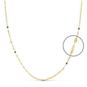 18K CADENA ORO AMARILLO MACIZA  DIAMANTADA 50 CM 1 MM
