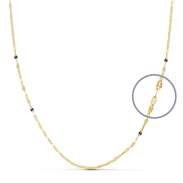 18K CADENA ORO AMARILLO MACIZA  DIAMANTADA 50 CM 1 MM