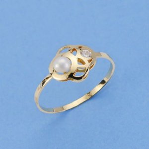 18K SORTIJA COMUNION PERLA 3 MM CIRCONITA