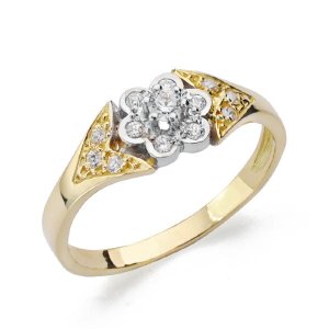 18K SORTIJA COMUNION BICOLOR CIRCONITAS