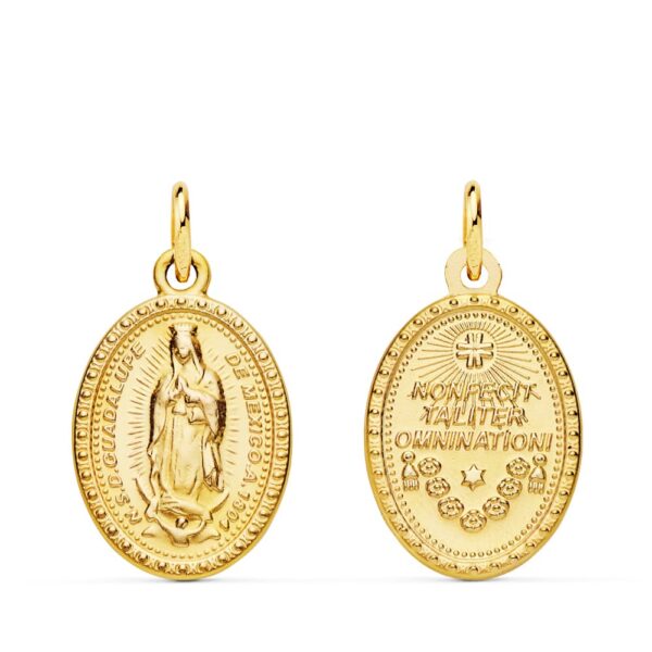 18K MEDALLA VIRGEN DE GUADALUPE OVAL 18X14 MM