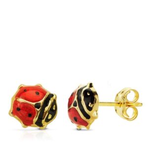 PENDIENTES 9 KTES MARIQUITA. 7 X 7 MM. (PEDIDO MINIMO 3 PARES)