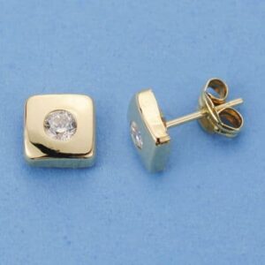 18K PENDIENTES ORO AMARILLO CUADRADOS 6X6 MM
