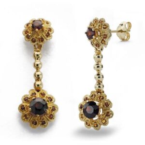 18K PENDIENTES LARGOS. 2 CUAJOS. 30X10 MM CIERRE A PRESIÓN