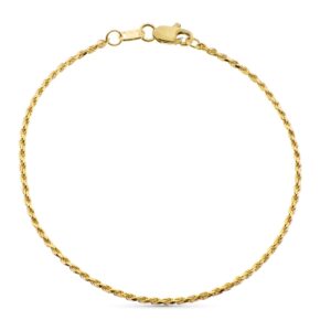 18K PULSERA ORO AMARILLO CORDON SALOMONICO ANCHO 1.5 MM 19 CM