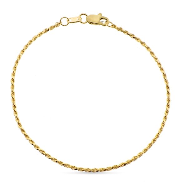 18K PULSERA ORO AMARILLO CORDON SALOMONICO ANCHO 1.5 MM 19 CM