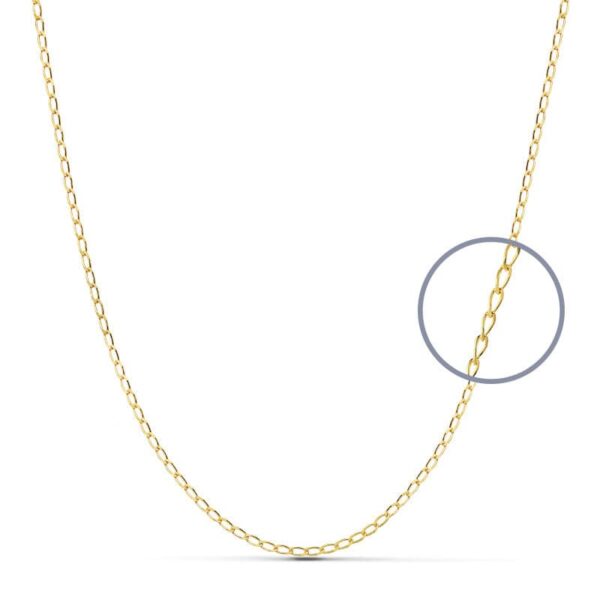 18K CADENA ORO AMARILLO MACIZA BILBAO  60 CM 0.9 MM 2.40 GR