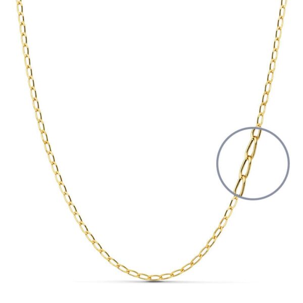 18K CADENA ORO AMARILLO MACIZA BILBAO 50 CM 2 MM