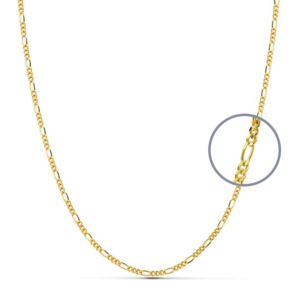 18K CADENA ORO AMARILLO MACIZA CARTIER 3X1  60 CM 1.7 MM