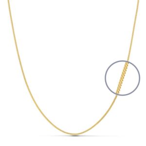 18K CADENA ORO AMARILLO MACIZA BARBADA 60 CM 0.8 MM