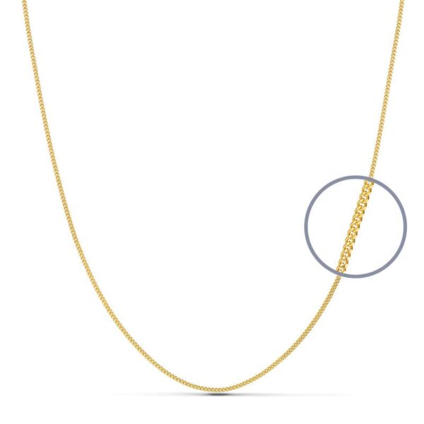 18K CADENA ORO AMARILLO MACIZA BARBADA 45 CM 0.8 MM 2.20 GR
