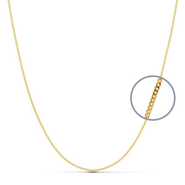 18K CADENA ORO AMARILLO MACIZA  BARBADA 45 CM 1 MM