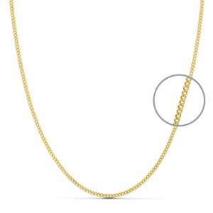 18K CADENA ORO AMARILLO MACIZA BARBADA 60 CM ANCHO 1.2 MM