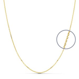 18K CADENA ORO AMARILLO MACIZA FORZADA 45 CM 1 MM