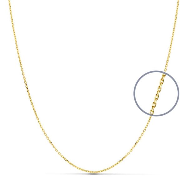 18K CADENA ORO AMARILLO MACIZA FORZADA 45 CM 1 MM