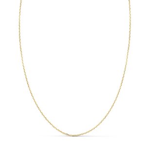 18K CADENA ORO AMARILLO MACIZA  FORZADA LARGO 50 CM ANCHO 1 MM