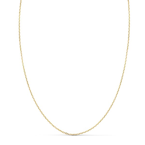 18K CADENA ORO AMARILLO MACIZA  FORZADA LARGO 50 CM ANCHO 1 MM