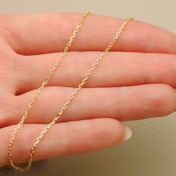 18K CADENA ORO AMARILLO MACIZA  FORZADA LARGO 50 CM ANCHO 1 MM - Imagen 2