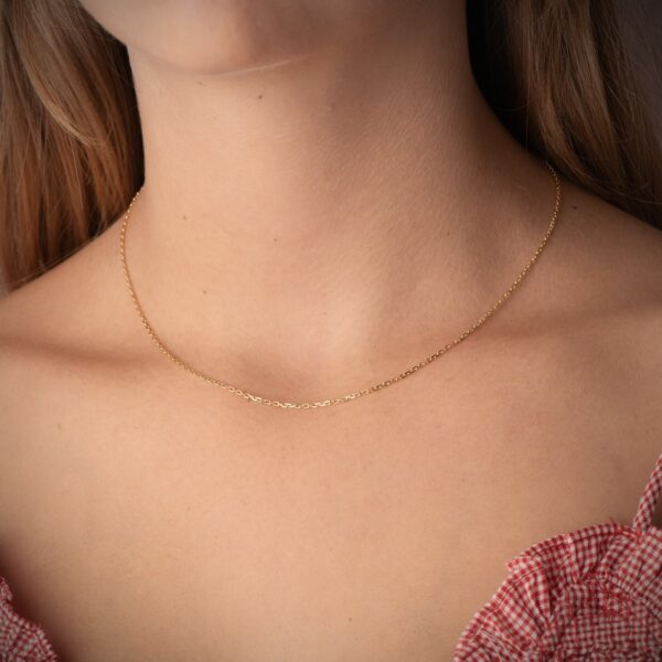 18K CADENA ORO AMARILLO MACIZA FORZADA 40 CM 1.2 MM - Imagen 2