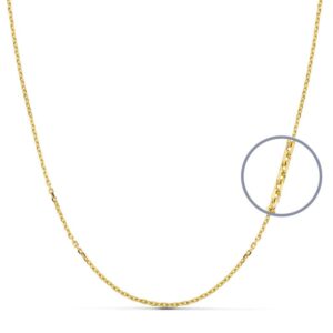 18K CADENA ORO AMARILLO  MACIZA FORZADA 60 CM ANCHO 1.5 MM
