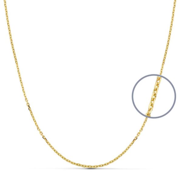 18K CADENA OR AMARILLO MACIZA  FORZADA 50 CM ANCHO 1.5 MM
