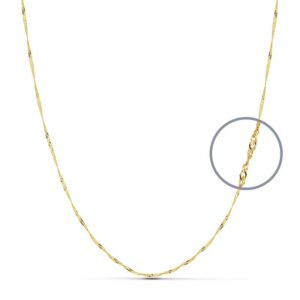18K CADENA ORO AMARILLO MACIZA SINGAPUR 50 CM 1 MM