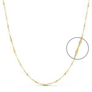 18K CADENA ORO AMARILLO  MACIZA SINGAPUR 50 CM 1.2 MM